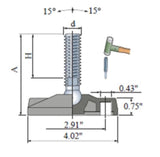 Marbett 133659302 Leveling Pads Series 133, 4" Base Diameter