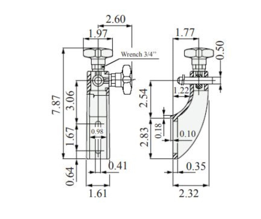 107-68200N 10768200N Marbett Lateral Bracket For 1/2" Rods, Black, Sold By Unit