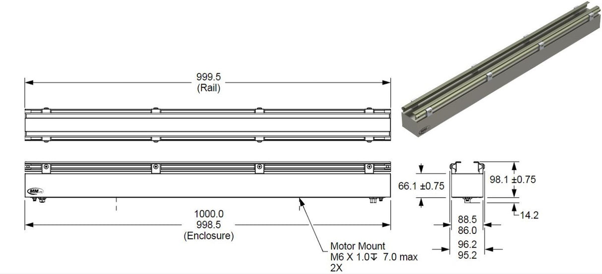 700-1308-10 700130810 Magnemotion Magnemover Lite 1000 mm Motor