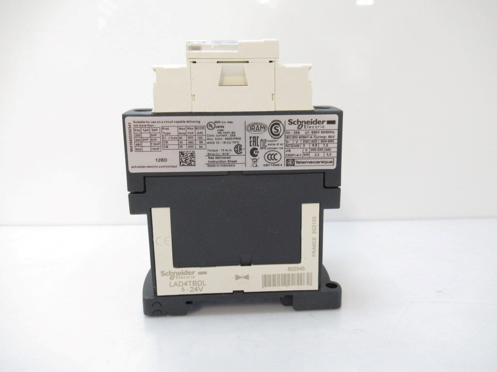 Schneider Electric LC1D12BD TeSys Contactor 3 Pole 12A 24V DC