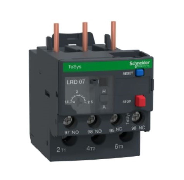 Schneider Electric LRD07 TeSys Deca, Thermal Overload Relay 1.6 To 2.5 A, 3 Pole