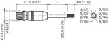 Sick YM2A18-100UA5XLEAX Cable, M12, Male, A-Coded, PUR, AWG24, 10m