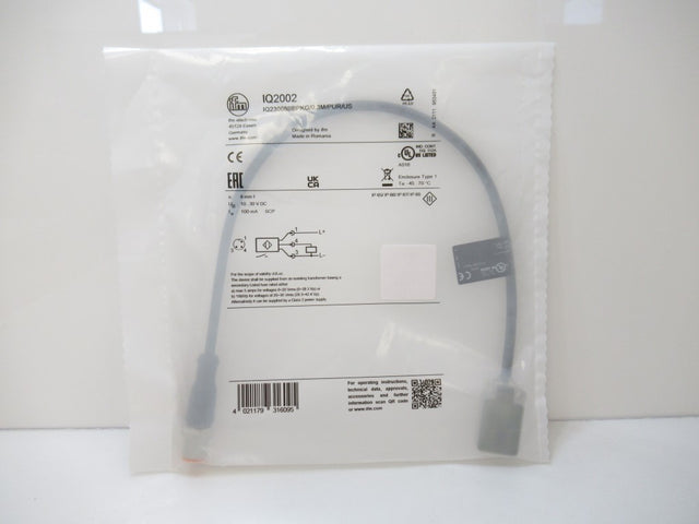 Efector IFM IQ2002 IQ23008BBPKG/0.3M/PUR/US Inductive Sensor, M12 Connector