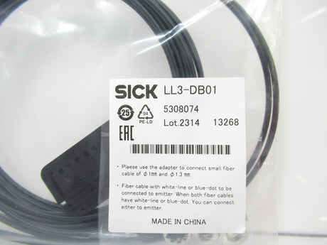 Sick LL3-DB01 5308074 Plastic Fiber-Optic Cable Sensor, Fiber Length 2 M