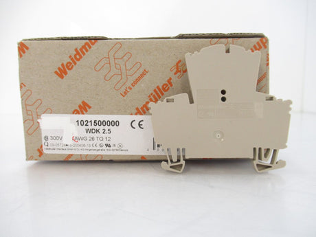 Weidmuller 1021500000 WDK2.5 DIN Rail Mount Terminal Block, Sold By Unit