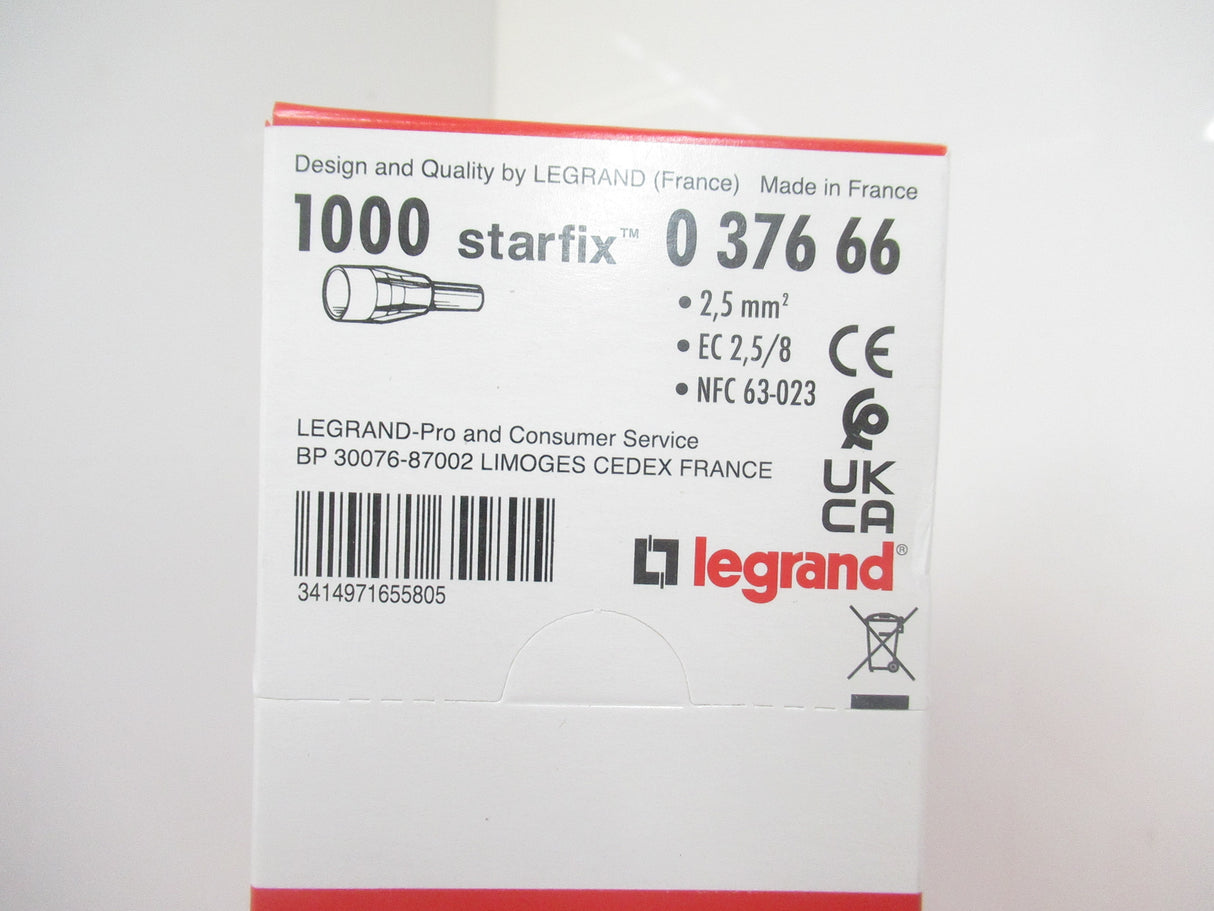 Legrand 376 66 Bootlace Ferrule 2.5 mm² 1000 Starfix