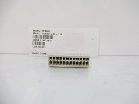 734-112 734112 Wago Terminal Block 12 Positions, 28 AWG To 14 AWG, Sold By Unit