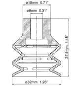 B2.5-32-NBR B2532NBR Anver Suction Cups Universal 18mm To 32mm, Sold By Unit