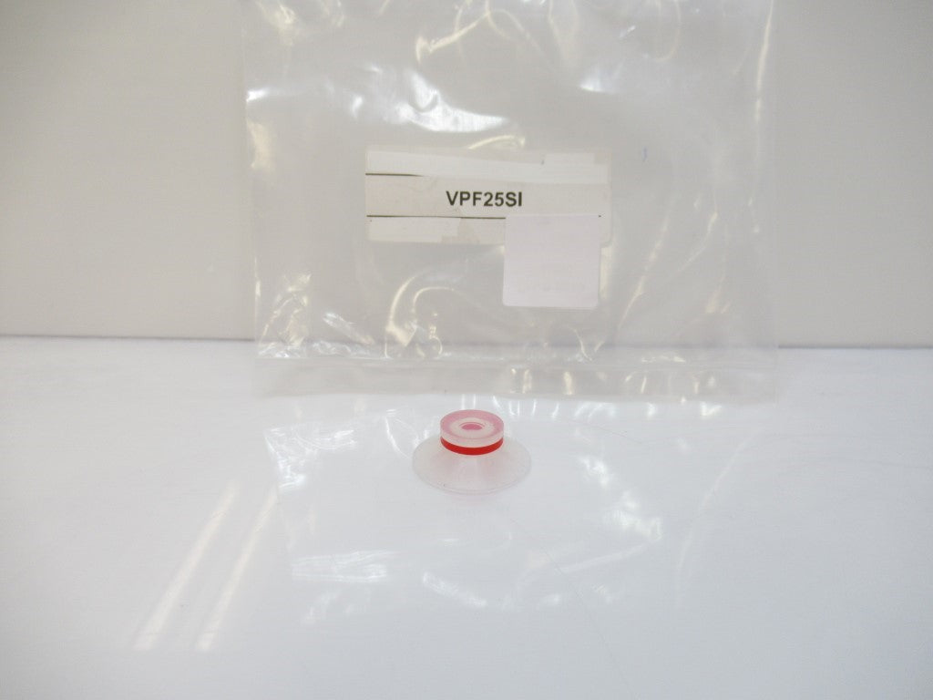 Coval VPF25SI Flat Suction Cup d.25mm, Int. Cleats, Silicone Clear Sold By Unit