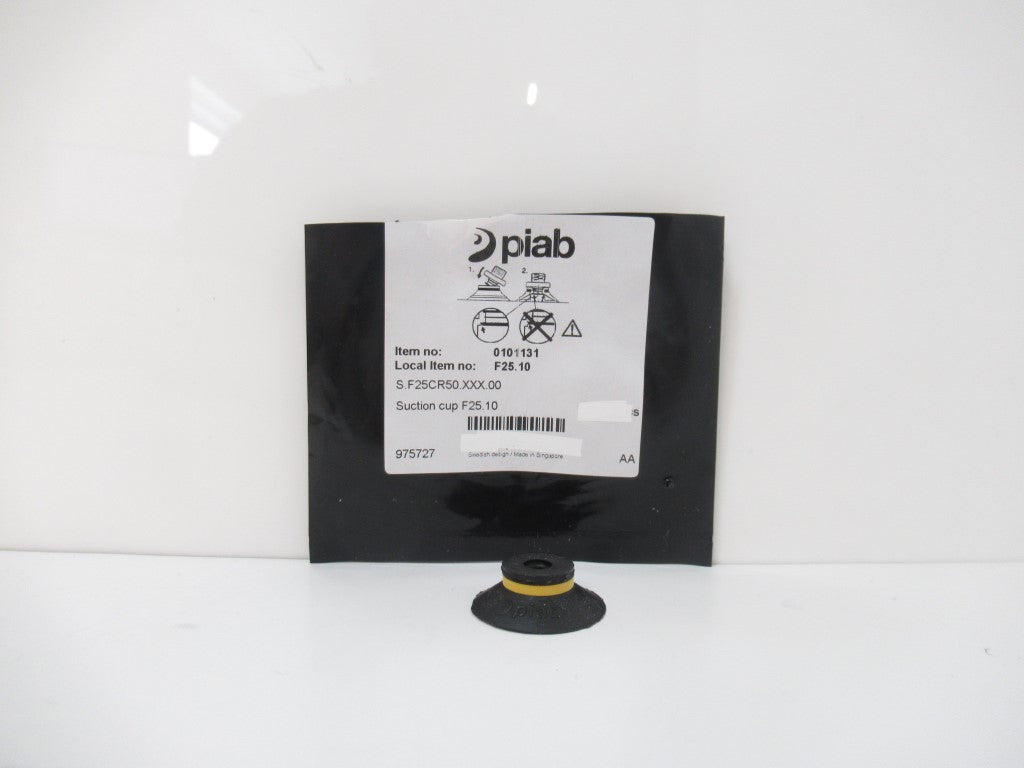 Piab 0101131 F25.10 Suction Cup F25 Chloroprene, Flat, Round, Black