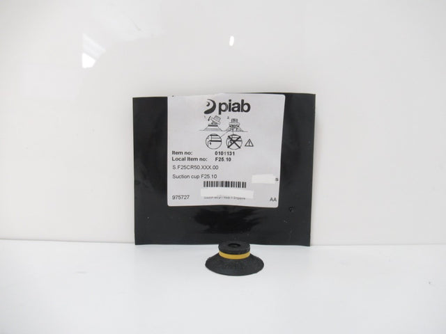 Piab 0101131 F25.10 Suction Cup F25 Chloroprene, Flat, Round, Black