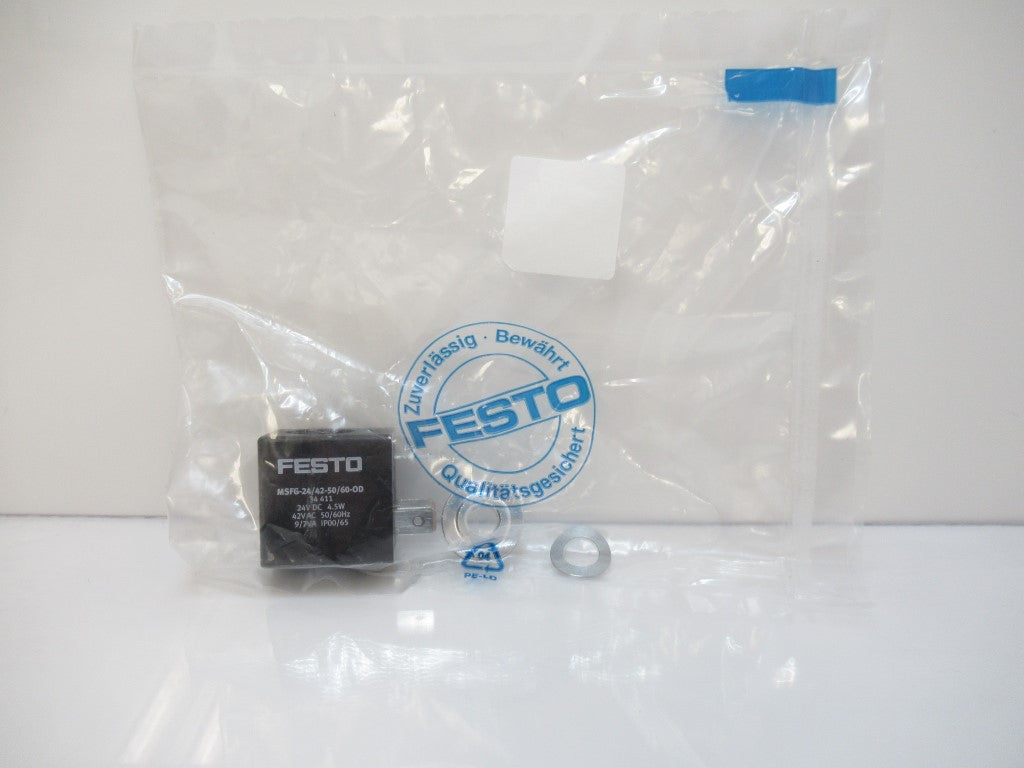 Festo MSFG-24/42-50/60-0D 34411 Solenoid Coil 24V DC 4.5 Watts 42V AC