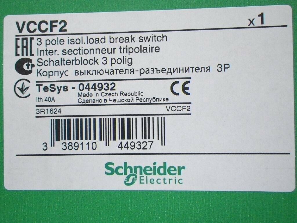 Schneider Electric TeSys VCCF2 Emergency Stop Switch Disconnector, 3 Pole