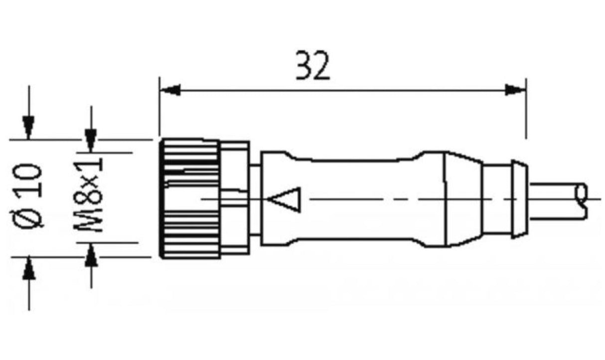 MurrElektronik 7000-08061-6111000 M8 Female 0° A-Cod. With Cable PVC 4-Pin 10M