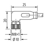 MurrElektronik Gmbh 7000-08101-6311000 M8 Female 90° A-Cod. With Cable