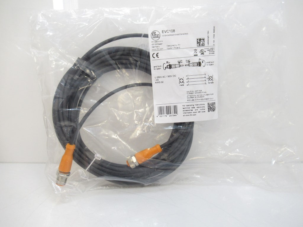 Ifm Electronic EVC108 VDOGH040MSS0010H04STGH040MSS 10m PUR-Cable; M12 Connector