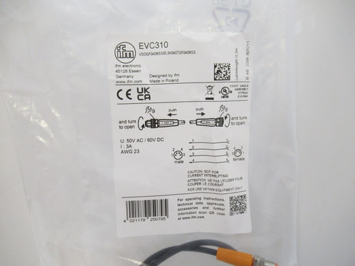 Ifm Electronic EVC310 VDOGF040MSS00,3H04STGF040MSS Connection Cable, 0.3 m