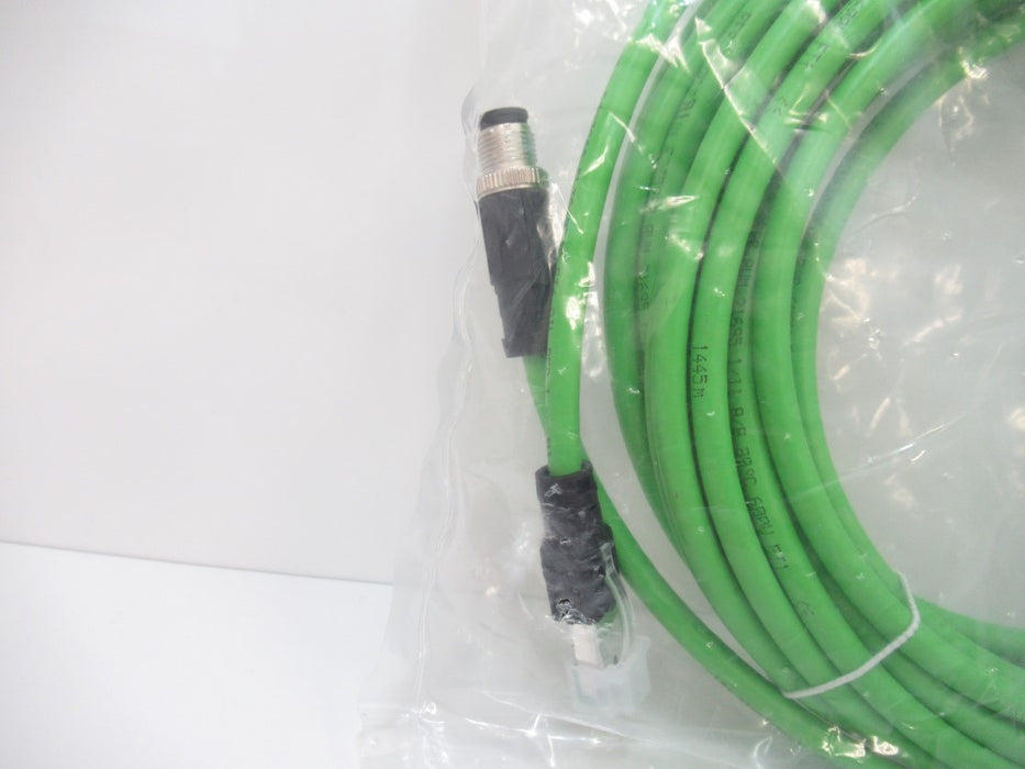 Ifm Electronic E12492 Ethernet Connection Cable RJ45/M12 D-Coded, 10 Meters