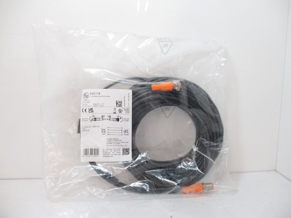 Ifm Electronic EVC118 VDOGH040MSS0020H04STGH040MSS Connection Cable, M12, 20 m