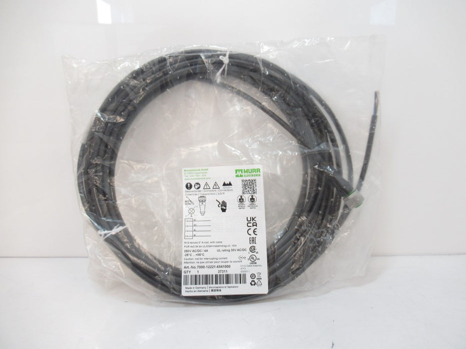 Murrelektronik 7000-12221-6541000 Cordset Cables, PUR, M12 Female 10 m