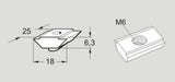 XCAN 6 XCAN6 Flexlink T-Slot Nut M6 Sold Per Pack Of 10