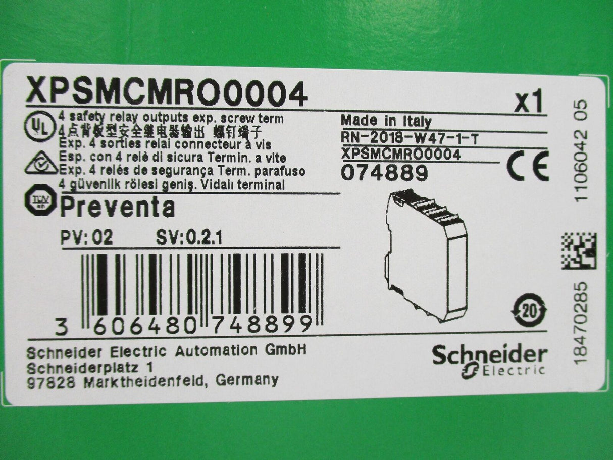 XPSMCMRO0004 Schneider Electric 4 Safety Relay Output