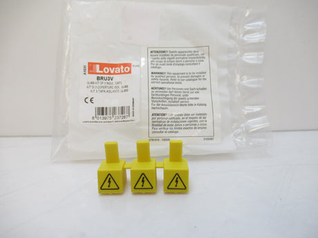 BRU3V Lovato Kit Of 3 Insulating Caps For Unused Bar Terminals, Sold By Unit New