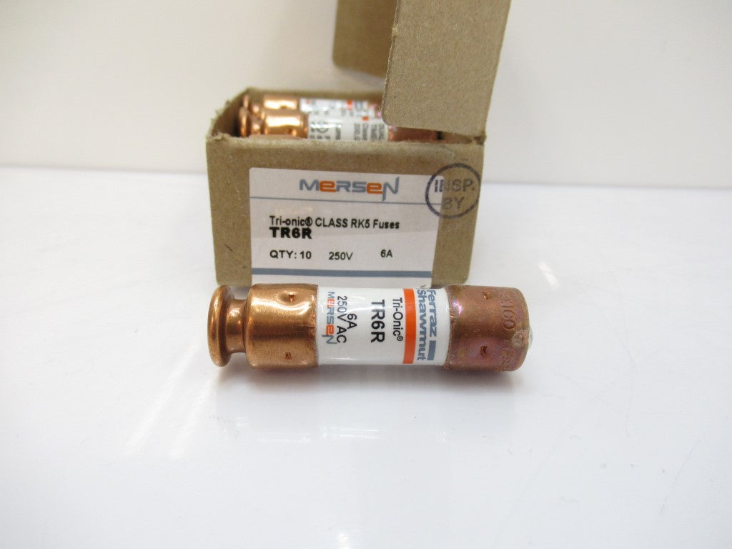 TR6R Mersen Tri-Onic Class RK5, Fuses 250V AC, 6 A, Pack Of 10