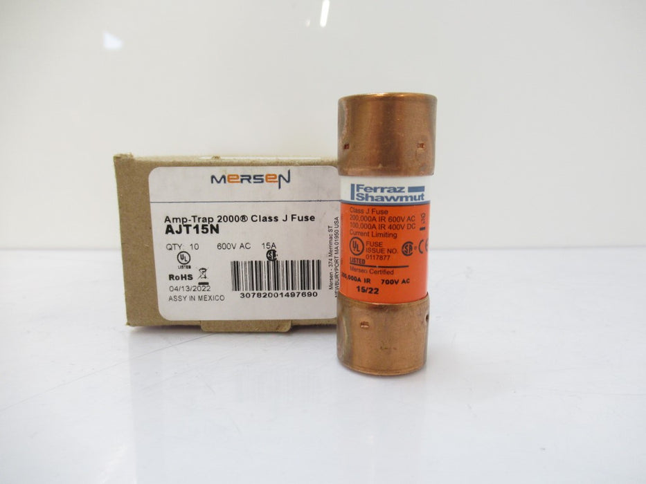 AJT15N Mersen Amp-Trap 2000 Fuse 600V AC, 15 A Class J, Sold Per Pack Of 10