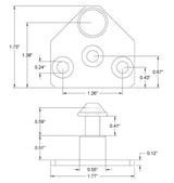 9416K25 Eyelet Mounting Bracket, For 0.31"- 0.33" ID (Sold By Unit New)