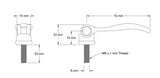 K0006.1501106X20 5720K31 Clamping Handle With Threaded Stud M6 x 1mm(New In Bag)