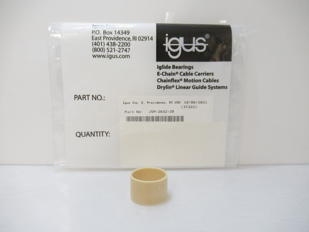 JSM-2832-20 JSM283220 IGUS Iglide J, Sleeve Bearing, mm (New And Sold By Unit)