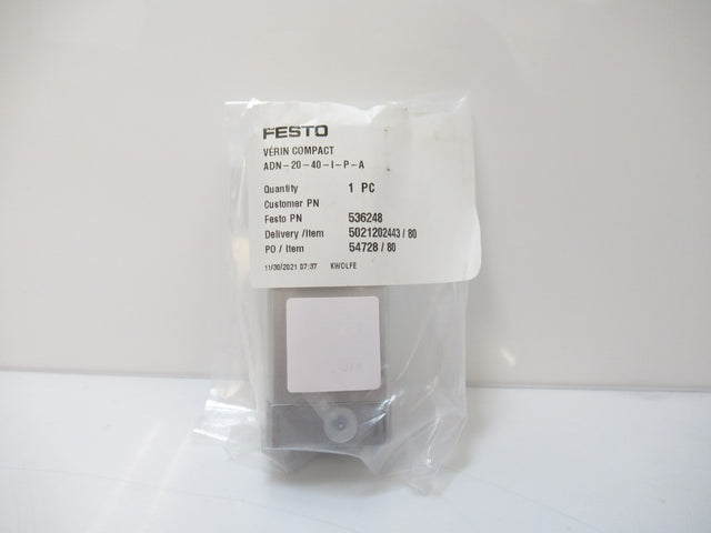 536248 ADN-20-40-I-P-A ADN2040IPA Festo Compact Air Cylinder, Double-Acting ADN