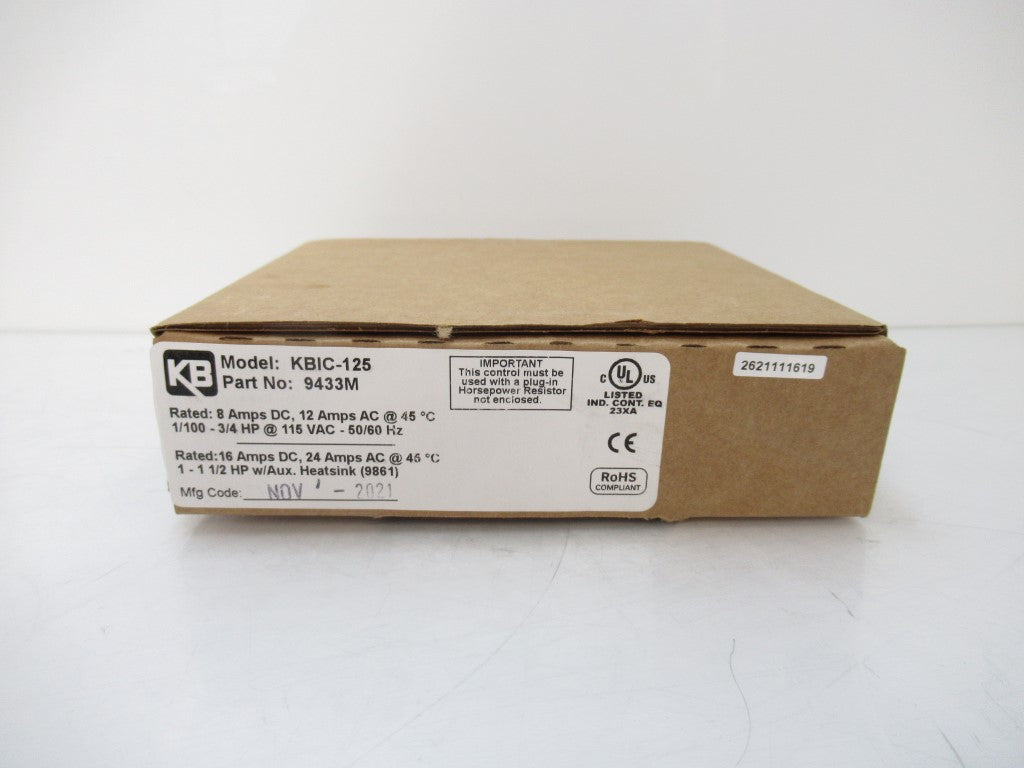 KBIC-125 KBIC125 KB Electronics DC Drive, SCR, Motor Speed Control, New In Box