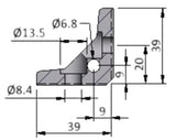 82.40.0742 MK Extrusion Angle E40s,keyed (Sold By Lot Of 45 pcs New)