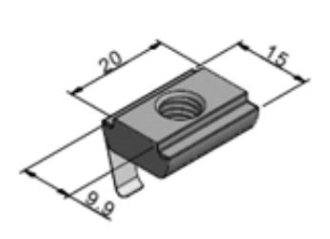 34.16.0531 MK Extrusion Spring Nut, M5 (Sold by lot of 257 pcs New)