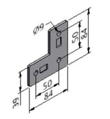 50.05.0045 MK Extrusion Profile Connector Angle Plate 03 (Sold by lot of 30 pcs)