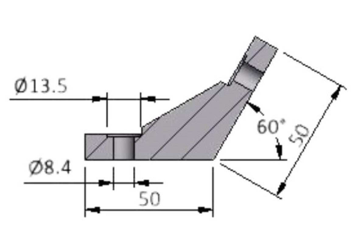 82.12.4001 MK Extrusion Profile Connector Angle N25 60°(Sold by lot of 46, New)