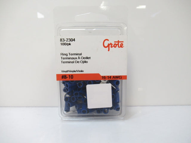 83-2304 832304 Grote Ring Terminal 16-14 AWG Blue Stud Size 8-10 (New)