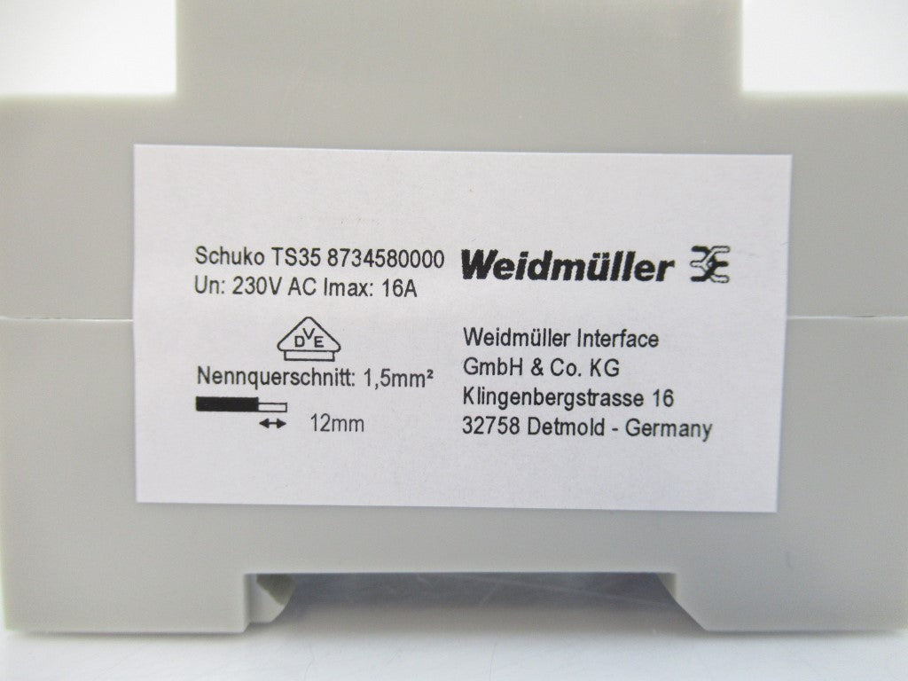 8734580000 Weidmuller Electrical-Cabinet Socket Outlet TS 35 (New)