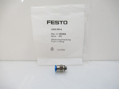 153304 Festo Push-In Fitting QSM-M5-4 (Sold By Unit, New)