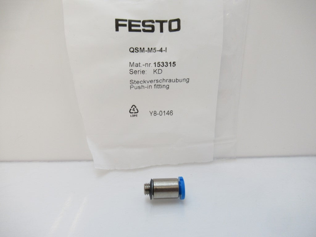 153315 QSM-M5-4-1 Festo Plug Fitting 4mm Tube X 5mm Thread