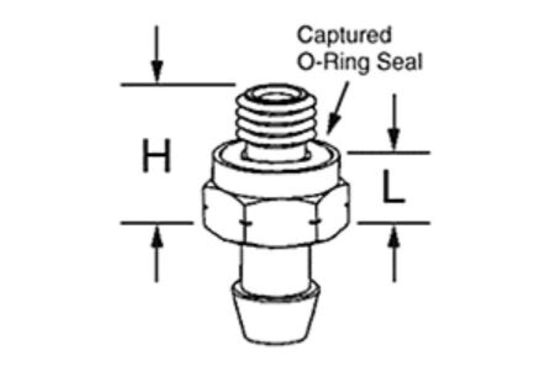 BM5 Anver, Captured O-Ring Barbed Fitting, Group 1 (Sold By Unit, New No Box)