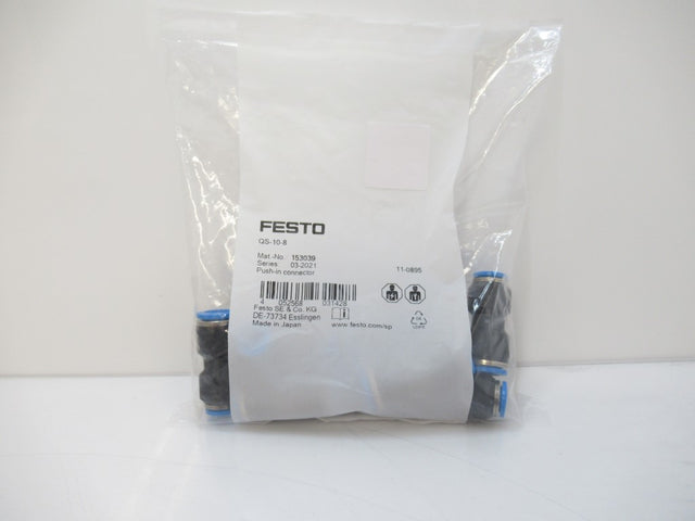 153039 QS-10-8 QS108 Festo Push-In Connector