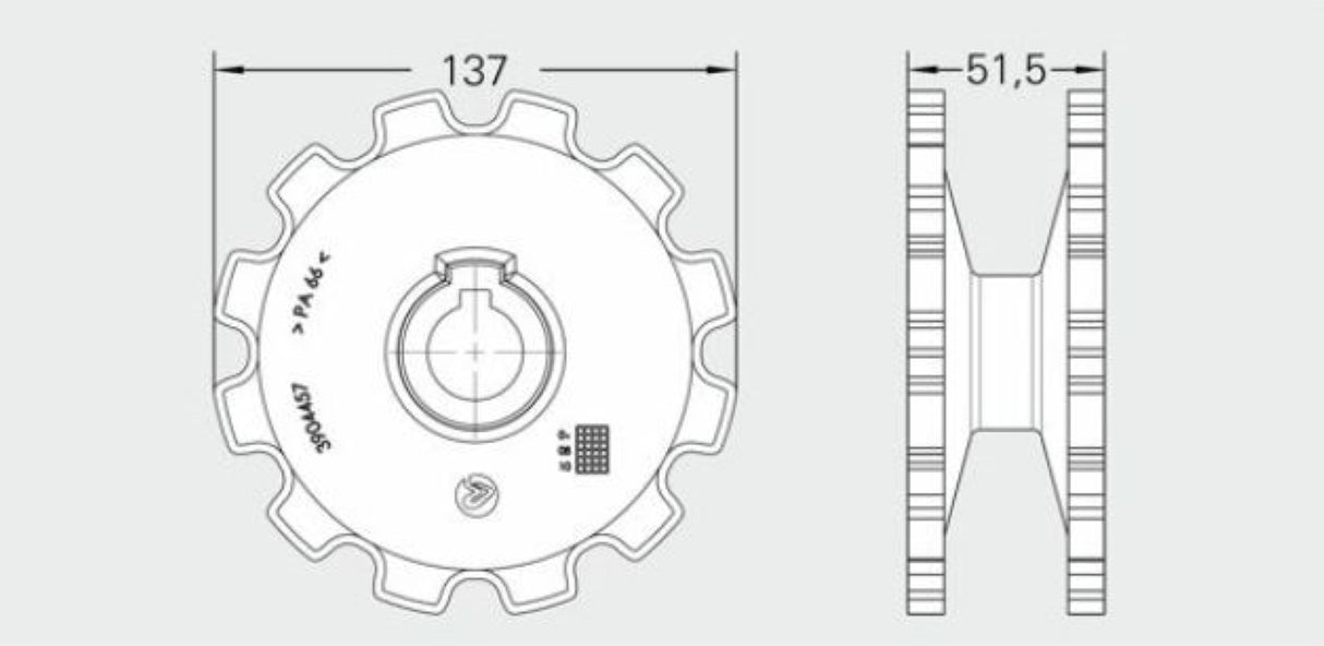 5115359 FlexLink X85X Drive Wheel, White, Class B (New In Bag)