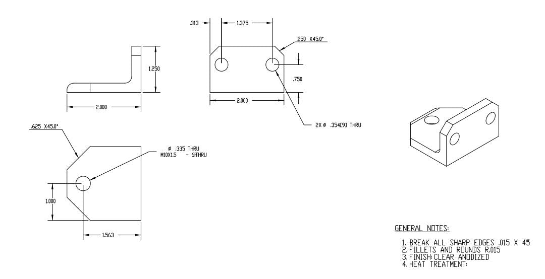 Angle Bracket For Sensor OGP281 Tapped Hole M10, Sold By Unit