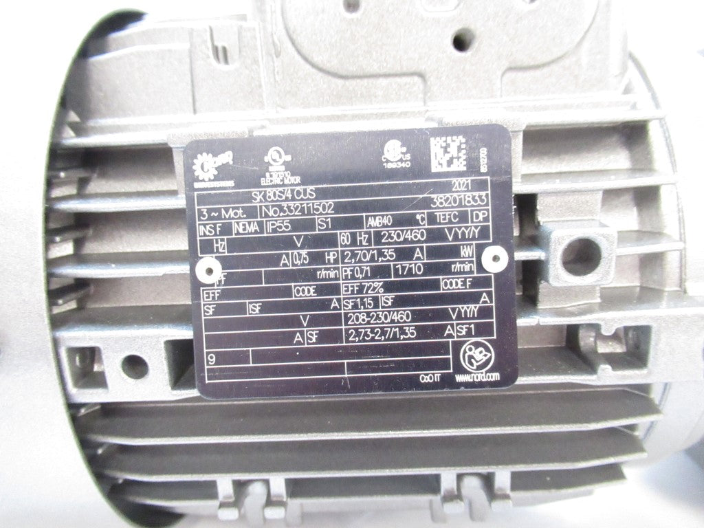 SK02050AZH-80S/4 CUS SK02050AZH80S4CUS Nord Gear Motor Ratio 24.01, 0.75HP