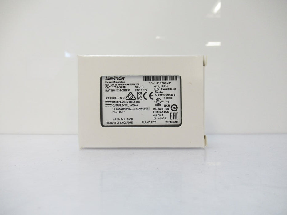 1734-OB8E 1734OB8E Allen Bradley POINT I/O 24V DC 8-Ch Input Module (Surplus In Box)