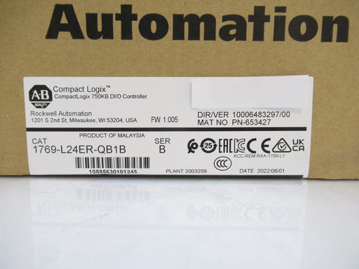 1769-L24ER-QB1B 1769L24ERQB1B Allen Bradley CompactLogix Controller Surplus 2022