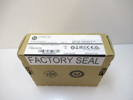 1769-IA16 1769IA16 Allen-Bradley Compact I/O 16 Pt. 120V Input (Surplus In Box 2021)